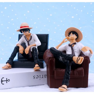 โมเดลฟิกเกอร์ อนิเมะ One Piece Luffy Sitting On Sofa ของเล่น สําหรับเก็บสะสม