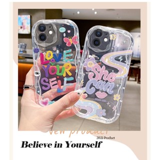 เคส iPhone 12 เคสโทรศัพท์มือถือแบบนิ่ม tpu ใส กันกระแทก ลายตัวอักษรภาษาอังกฤษน่ารัก แฟชั่น สําหรับ TYNY