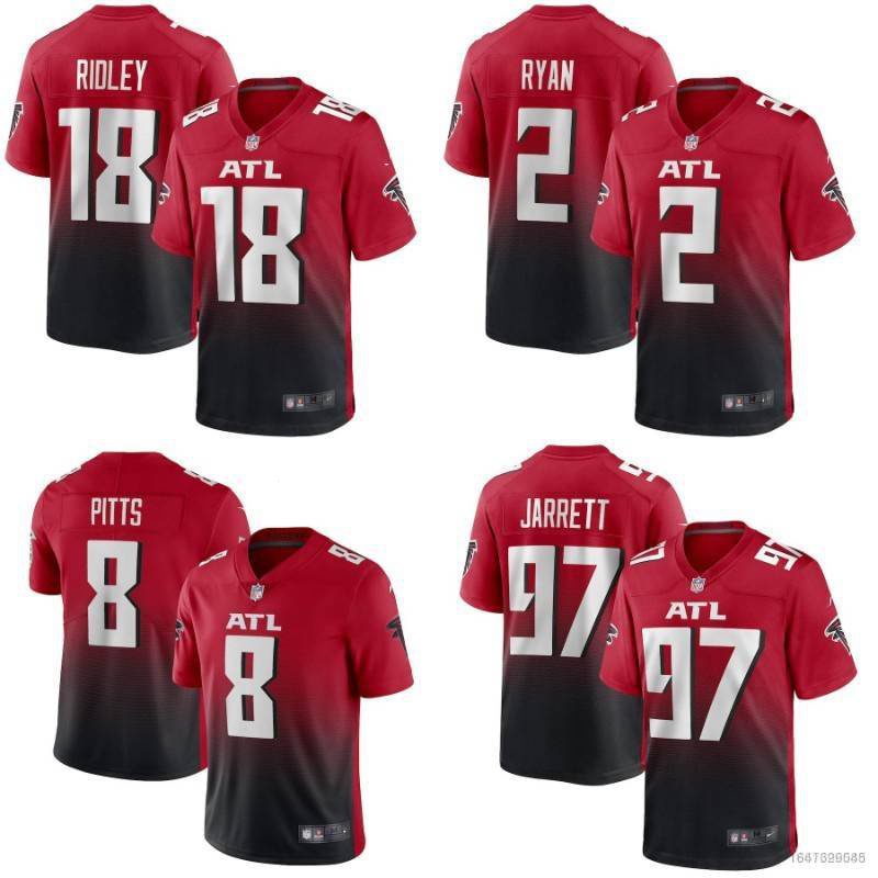 เสื้อกีฬาแขนสั้น ลายทีมชาติฟุตบอล Atlanta Falcons NFL Ridley Jarrett Pitts Ryan BY6 YB6 สําหรับผู้ชาย และผู้หญิง
