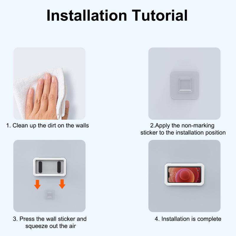 ที่วางโทรศัพท์มือถือ กันน้ํา พร้อม 360° ที่วางโทรศัพท์ แบบติดผนัง หมุนได้ ปรับได้ สําหรับห้องน้ํา ห้องครัว - รูปที่ 4