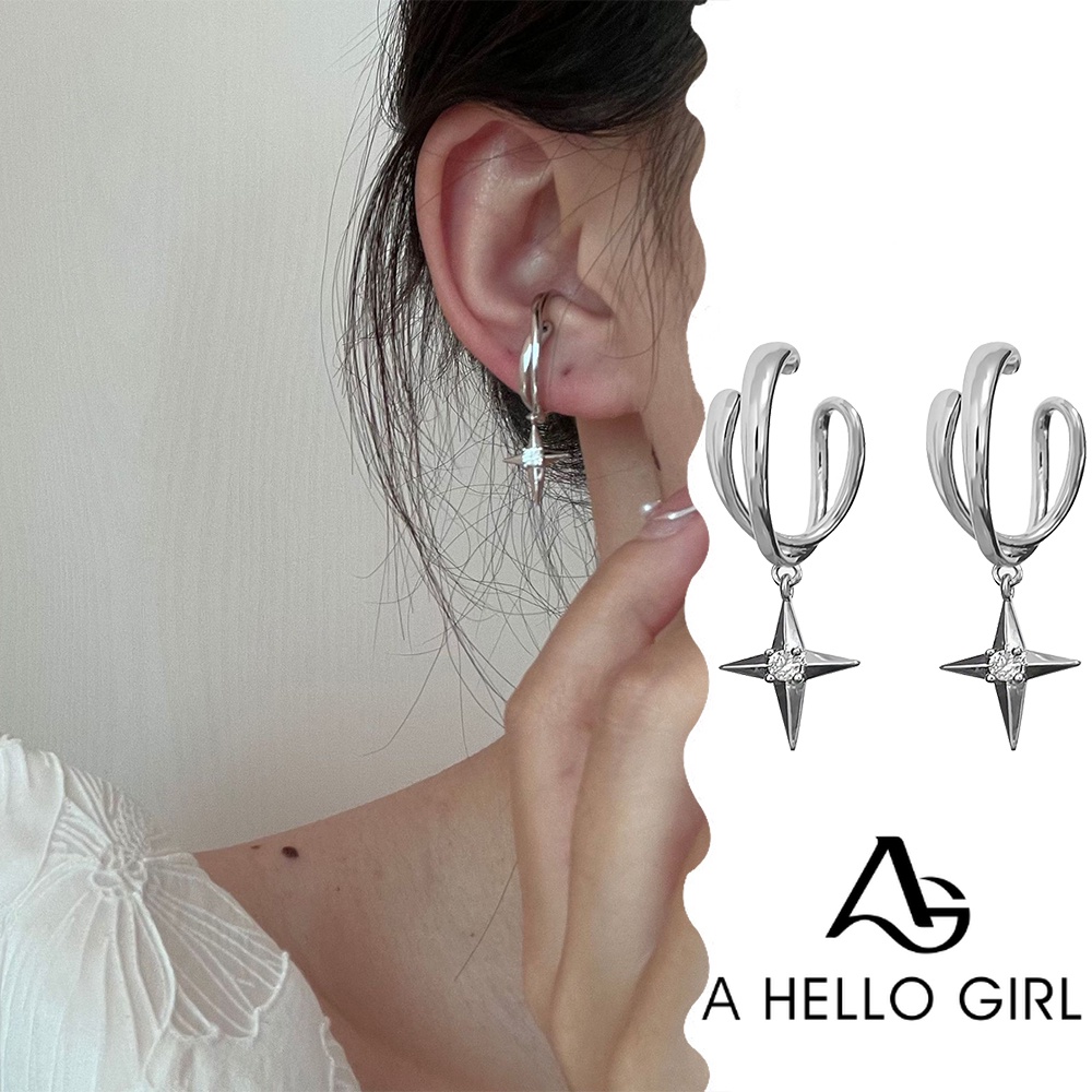A HELLO GIRL ต่างหู แบบห่วง ระดับไฮเอนด์ สไตล์ใหม่ สําหรับผู้หญิง 2024