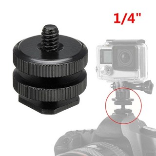 1/4 Dual Thumb Screw Flash Cold Hot Shoe Camera Adapter Mount for GoPro l Action Camera l DSLR