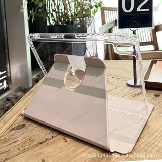 360°เคสอะคริลิค PU ใส หมุนได้ พร้อมช่องใส่ดินสอ สําหรับ iPad 10th 2022 10.9 นิ้ว Air 5 4 3 2 2 Pro 11 2022 2021 10.2 7th 8th 9th 9.7 2018