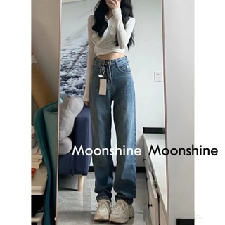 Moon  กางเกงขายาว กางเกงเอวสูง ย้อนยุค 2023 NEW 23051009 Korean Style สไตล์เกาหลี Stylish ins A27L05M 36Z230909