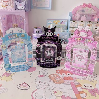 SANRIO กรอบรูปอะคริลิค หมุนได้ ลายซานริโอ้น่ารัก ขนาด 3 นิ้ว สําหรับใส่บัตร ไอดอล ของขวัญ DIY