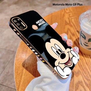 เคสมือถือ แบบนิ่ม ทรงสี่เหลี่ยม ลายมิกกี้เมาส์ หรูหรา สําหรับ Motorola Moto G8 Power Lite G8 G9 Play G9 Plus G Stylus