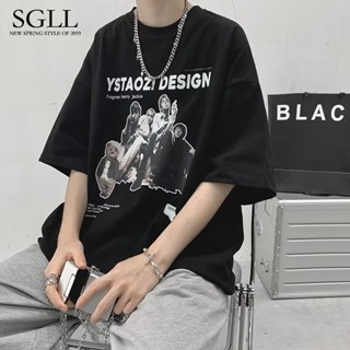 เสื้อยืดแขนสั้นลําลอง โอเวอร์ไซซ์ พิมพ์ลาย UNISEX แฟชั่นสไตล์เกาหลี เรโทร สําหรับผู้ชาย