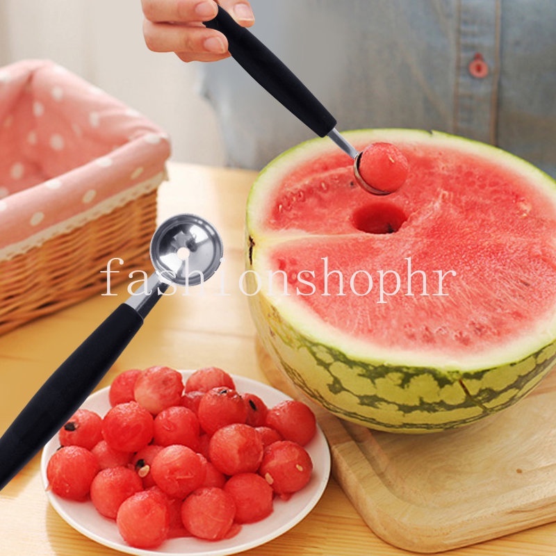 พร้อมส่ง ช้อนตักแตงโม ผลไม้ ไอศกรีม แตงโม สเตนเลส สองหัว อุปกรณ์ครัว