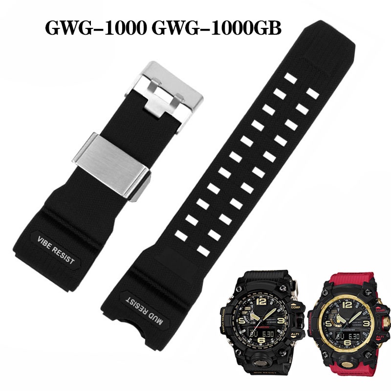 สายนาฬิกาข้อมือซิลิโคนเรซิ่น คุณภาพสูง สีดํา สีทอง สําหรับ Casio G-SHOCK GWG-1000 GWG-1000GB