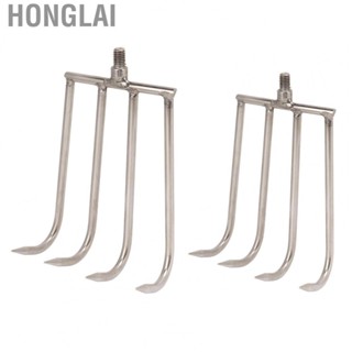 Honglai Stainless Steel 4  Hand Rake Fishing Tool Portable Aquatic Weed Rake with 8mm Threaded Interface