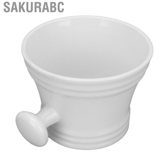 Sakurabc Shaving Mug  Milky White Shaving Soap Bowl Portable Luxurious  for Travel for Men