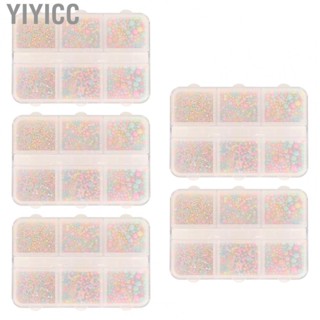 Yiyicc Manicure Art Beads  Nail Art Beads Multiple Sizes Mini Small Glittery Attractive  for Performance