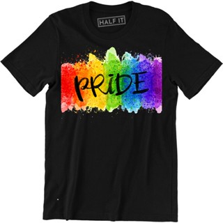 [S-5XL]เสื้อยืดผ้าฝ้ายพิมพ์ลายแฟชั่น เสื้อยืด พิมพ์ลาย Rainbow Pride Lgbt Proud Gay Soho London Art Sports พลัสไซซ์ สําห