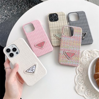 Fashion Woven Pattern Brand Logo Phone Case for Samsung Galaxy S23 Ultra S22 Plus S21 Fe S23ultra S22ultra S21fe S23plus S22plus S23+ S22+ Hard Protective Back Cover