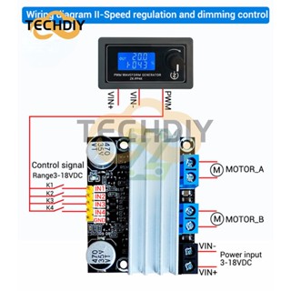 Dc 3V-18V มอเตอร์ไดรฟ์บอร์ด 10A ช่องคู่ H บริดจ์ DC มอเตอร์ไดรฟ์โมดูล PWM ควบคุมความเร็วหรี่โมดูล