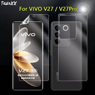 ฟิล์ม TPU นิ่ม ด้านหน้า / หลัง สําหรับ VIVO V27 Pro V27E ใสพิเศษ ป้องกันรอยขีดข่วน ป้องกันหน้าจอ แบบเต็ม - ไม่ใช่กระจกนิรภัย