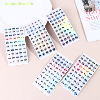 Goldensilver สติกเกอร์เลเซอร์ ตัวเลข 1-250 สําหรับติดตกแต่งเล็บ TH