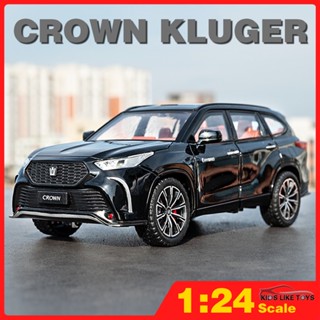 Klt 1/24 CROWN KLUGER SUV โมเดลรถบรรทุกโลหะ ของเล่นสําหรับเด็กผู้ชาย