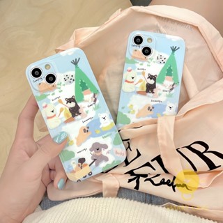 For เคสไอโฟน 14 Pro Max [Cute Animal Zoo Camping] เคส Phone Case For iPhone 14 Pro Max Plus 13 12 Mini 11 For เคสไอโฟน11 Ins Korean Style Retro Classic Couple Shockproof Protective TPU Cover Shell