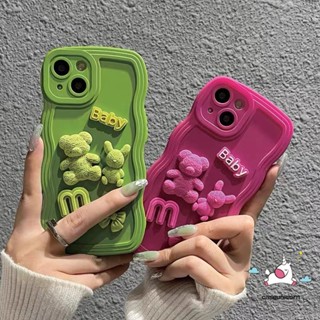 เคสโทรศัพท์มือถือ แบบนิ่ม ลายการ์ตูนหมี 3D ขอบหยัก สําหรับ Vivo Y17 Y16 Y02 Y20 Y11 Y15 Y35 Y12s Y02s Y22 Y33s Y21 Y12 Y15s Y22s Y12i V25E V20 V21 Y91C V25 Y75 Y21s Y15A Y91 Y30 Y50