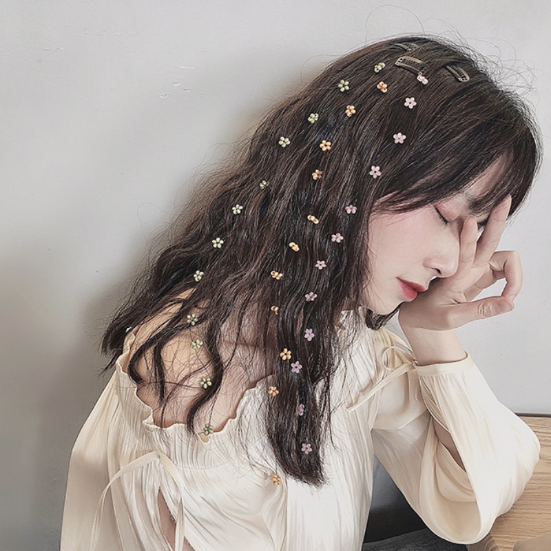 กิ๊บติดผมเรซิ่น ประดับไข่มุกเทียม คริสตัล รูปดอกพลัม ขนาดเล็ก น่ารัก มองไม่เห็น เครื่องประดับ สําหรับผู้หญิง