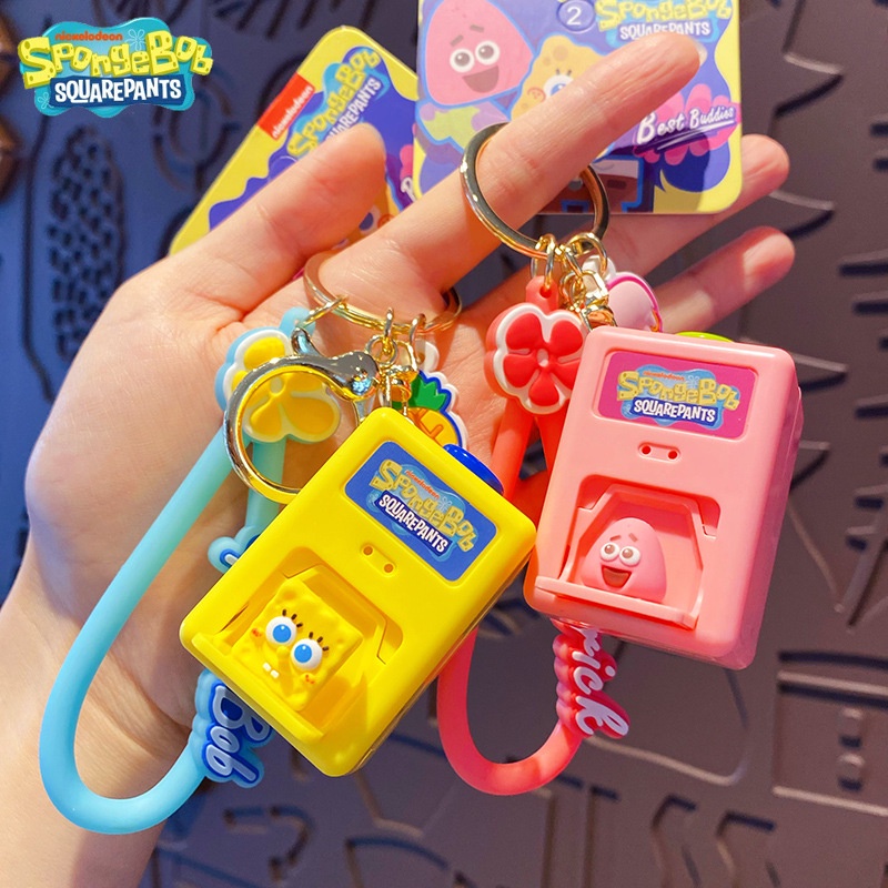 ของแท้ พวงกุญแจ จี้รูป SpongeBob SquarePants ขนาดเล็ก ของขวัญ