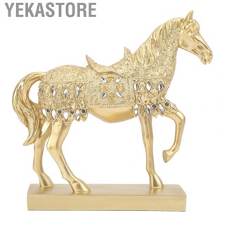 Yekastore Golden Horse Decor  Art Horse Figurine&amp;Statue Ornament For Home Office US