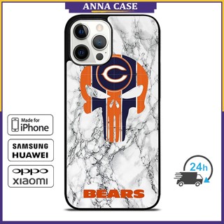 เคสโทรศัพท์มือถือ ลายหัวกะโหลก Chicago Bears สําหรับ iPhone 14 Pro Max 13 Pro Max Samsung Galaxy Note10+ S21Ultra