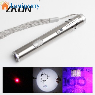 Lumiparty 3 in 1 ไฟฉาย LED ขนาดเล็ก แสง UV แสงสีม่วง ไฟอินฟราเรด ไฟเรย์ ชาร์จ USB ไฟฉายไฮไลท์