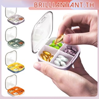 4/6สล็อต Medicine Case Organizer Moisture Proof Pills Box For Pocket Purse Plastic Pill Box Storage Bri