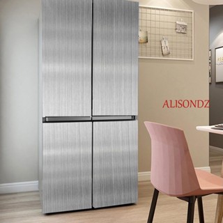 ALISONDZ สติกเกอร์ติดผนัง สีเงิน กันน้ํามัน โลหะขัดเงา ห้องครัว ตู้เย็น เฟอร์นิเจอร์ ตกแต่งบ้าน