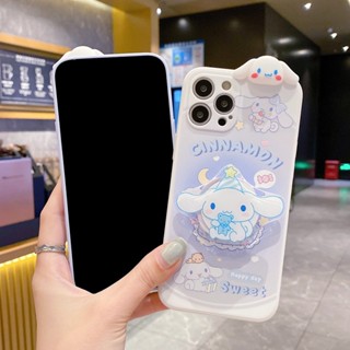 เคสโทรศัพท์มือถือ ลายการ์ตูน Cinnamoroll พร้อมขาตั้ง สําหรับ Samsung Galaxy A25 M34 M14 M54 M23 M13 M33 M53 M52 M11 M12 M02 M32 M22 A02S A12 A22 A02 A10S A01 Note 20 10 9 8