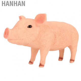 Hanhan Baby Pig Figurine  Lifelike Look Pink Pig Statue Weatherproof  for Patio