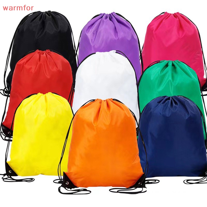 (warmfor) กระเป๋าเป้สะพายหลัง แบบผูกเชือก ขนาดพกพา สําหรับใส่รองเท้ากีฬา ยิม