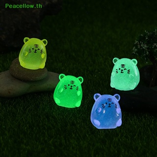 Peacellow ฟิกเกอร์เรซิ่น รูปเสือเรืองแสงในที่มืด ขนาดเล็ก สําหรับตกแต่งบ้าน สวน ปาร์ตี้ รถยนต์ 2 ชิ้น