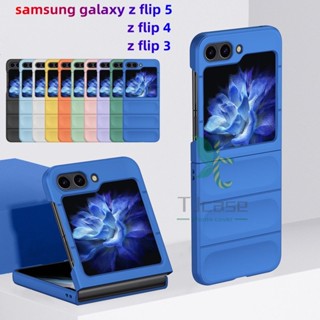 เคสโทรศัพท์มือถือ Pc บางพิเศษ ป้องกันรอยขีดข่วน กันกระแทก สีพื้น สําหรับ Samsung Z Flip 5 Z Flip 4 Flilp 3