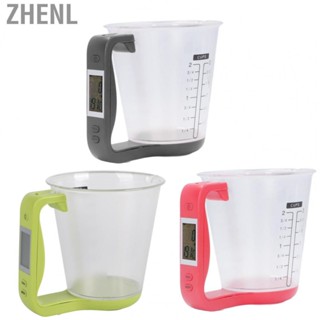 Zhenl Digital  Scale and Measuring Cup ABS Temperature Measurement Easy Data Reading Space Saving Portable Measuring Cup Scales