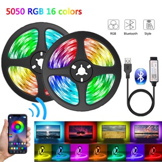 สายไฟ LED RGB USB อินฟราเรด บลูทูธ 5050 5 เมตร สําหรับตกแต่งห้องนั่งเล่น