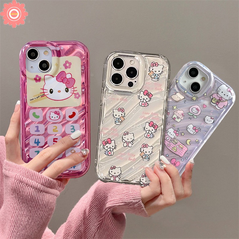 เคสโทรศัพท์มือถือ แบบนิ่ม ลายการ์ตูนคิตตี้ 3D สําหรับ IPhone 11 XR 7Plus 13 14 12 Pro MAX 7 8 6 6S Plus X XS MAX SE 2020