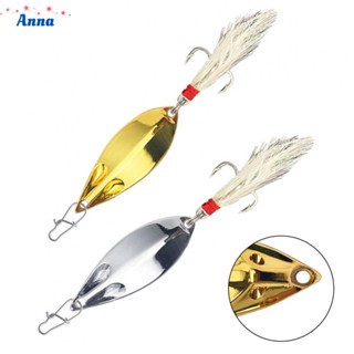 【Anna】Hard Bait Feather Hook Long Cast Pin Metal Sequins Bait White Bait Brand New