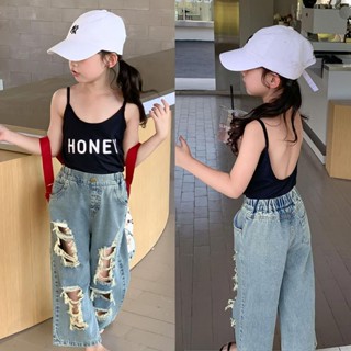 ❀Qinzi เสือดาว❀พร้อมส่ง เสื้อสายเดี่ยว ตัวสั้น ทรงสลิมฟิต แฟชั่นฤดูร้อน สําหรับเด็กผู้หญิง