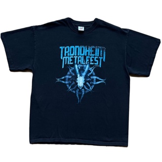 Trondheim Metalfest เสื้อเชิ้ต Xl สีดํา สีฟ้า สไตล์พังก์ร็อค