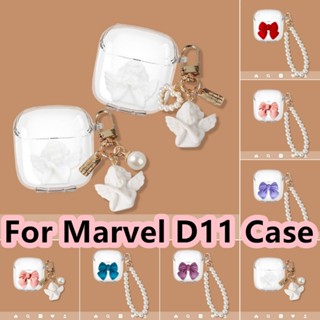 พร้อมส่ง!  เคสหูฟัง แบบนิ่ม ลายโบว์สามมิติ สีชมพู สําหรับ Marvel D11 Marvel D11