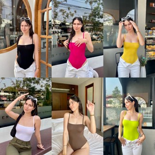 🔥Kendal Bodysuit🔥 บอดี้สูททรงตรงสายเดี่ยวเท่ากันหน้าหลัง ผ้าไม่ย้วย มีกระดุมแป้ก ถอดใส่สะดวก