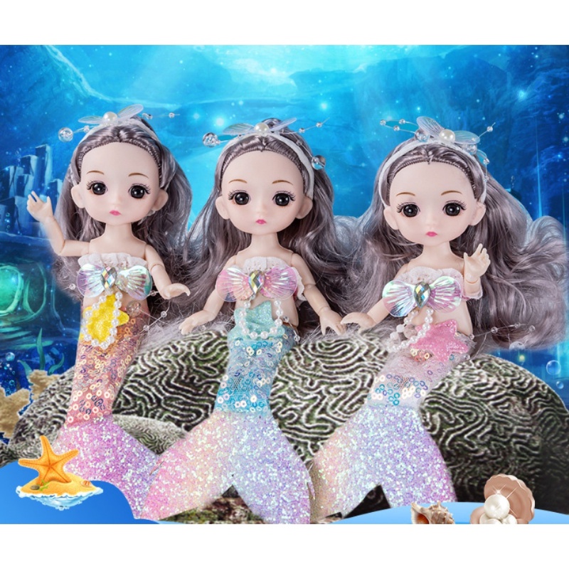 ตุ๊กตาเจ้าหญิงนางเงือก ขนาด 24 ซม. ของเล่นสําหรับเด็กผู้หญิง ราคา ถูกที่สุด ดีลบีเคเค แกลเลอรีภาพที่ 2