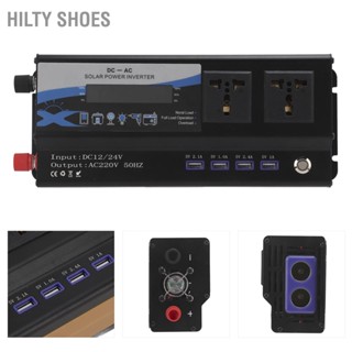  HILTY SHOES รถอินเวอร์เตอร์จัดอันดับ900วัตต์DC 12/24โวลต์เป็นไฟฟ้ากระแสสลับ220โวลต์50เฮิร์ตซ็อกเก็ตคู่ที่มีแสงโดยรอบ4พอร์ตUSBแก้ไขคลื่นไซน์