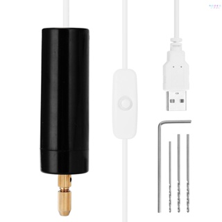 I-portable สว่านไฟฟ้า ขนาดเล็ก มือถือ ไมโคร USB สว่าน พร้อมดอกสว่าน 3 ชิ้น เครื่องมือหัตถกรรม Diy