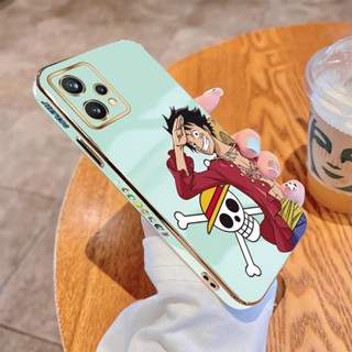 เคสโทรศัพท์มือถือนิ่ม ขอบสี่เหลี่ยม พิมพ์ลาย D.Luffy หรูหรา สําหรับ Realme 8 Pro 9i 9 Pro+ Plus 5G 4G