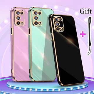 เคสโทรศัพท์ซิลิโคน TPU แบบนิ่ม ชุบไฟฟ้า ขอบตรง สําหรับ Realme 7 5G