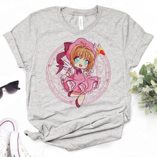 Cardcaptor Sakura เสื้อท็อป การ์ตูนญี่ปุ่น 2000s สําหรับผู้หญิง